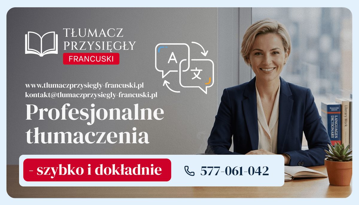 Biuro tłumaczeń | Tłumaczenie przysięgłe polsko-francuskie – Racibórz